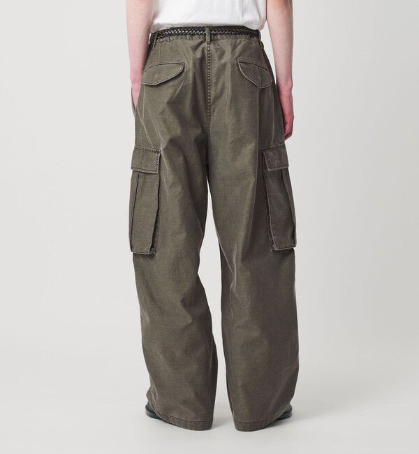 MONKEY TIME「ピグメント バックサテン カーブ カーゴ パンツ」|チノ|