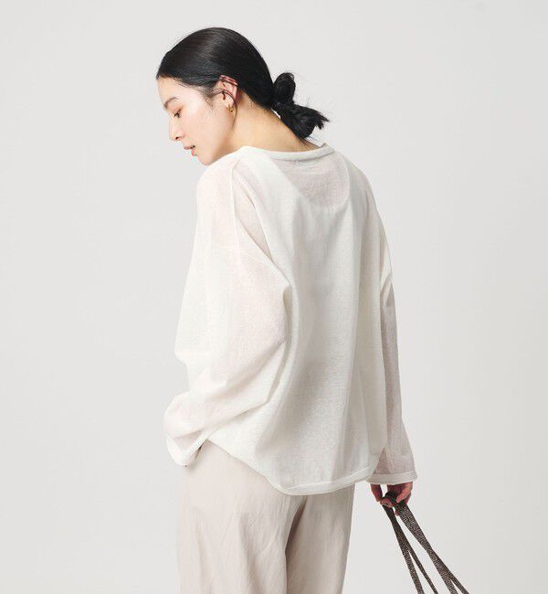 BEAUTY&YOUTH UNITED ARROWS「麻ブレンド ルーズ ボートネック ニットプルオーバー ウォッシャブル」|ニット・セーター|