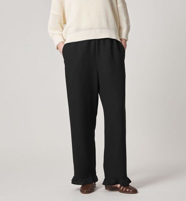 STEVEN ALAN「＜Steven Alan＞ツイードライク フリル パンツ」|チノ|BLACK