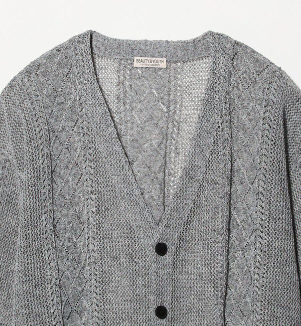 BEAUTY&YOUTH UNITED ARROWS「アイレットパターン シアー カーディガン 」|カーディガン|