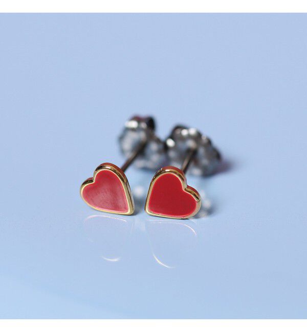 Ray BEAMS 「プチ エポハート ピアス」|ピアス|RED