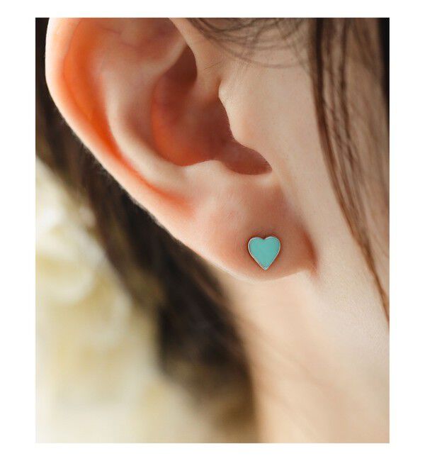 Ray BEAMS 「プチ エポハート ピアス」|ピアス|MINT_BLUE