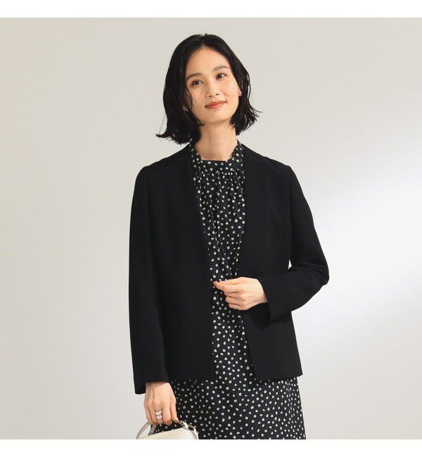 Demi-Luxe BEAMS 「トリアセ カラーレスジャケット＊」|ノーカラージャケット|