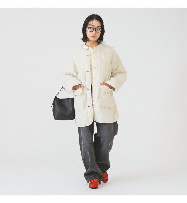 Ray BEAMS 「キルティング ノーカラー ブルゾン」|ブルゾン・スタジャン|