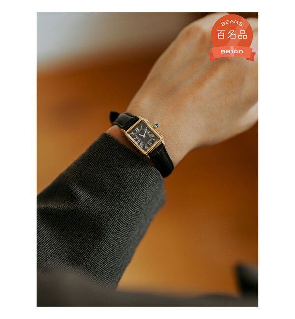 Demi-Luxe BEAMS 「スクエア 型押レザー 腕時計Ⅱ」|腕時計|BLACKxGOLD