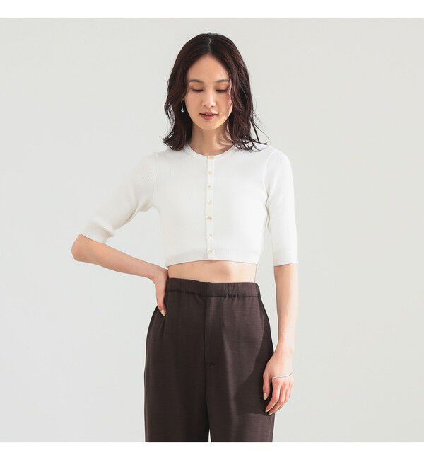 Demi-Luxe BEAMS 「AURALEE / GIZA HIGH GAUGE RIB KNIT SHORT CARDIGAN」|ニット・セーター|