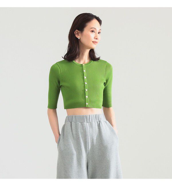 Demi-Luxe BEAMS 「AURALEE / GIZA HIGH GAUGE RIB KNIT SHORT CARDIGAN」|ニット・セーター|