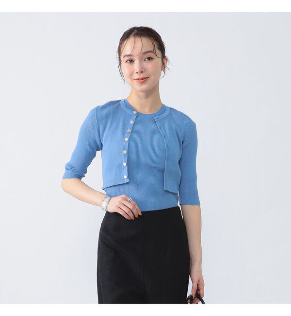 Demi-Luxe BEAMS 「AURALEE / GIZA HIGH GAUGE RIB KNIT SHORT CARDIGAN」|ニット・セーター|