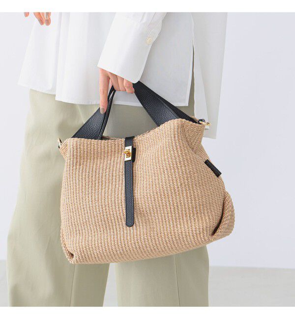 Demi-Luxe BEAMS 「VIOLAd&rsquo;ORO / SANDRO ラフィア 2WAY トートバッグ」|トートバッグ|NATURAL&times;BLACK