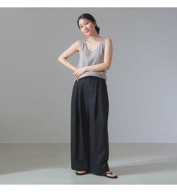 Demi-Luxe BEAMS 「ATON / ウールトロピカル ワイドイージーパンツ」|チノ|