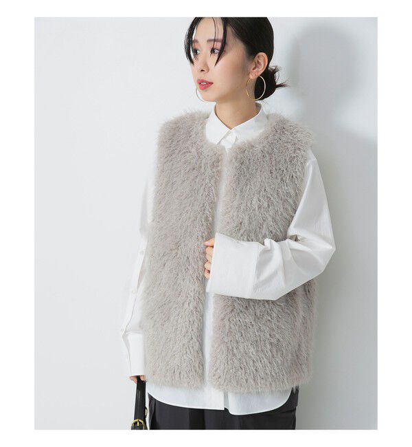 Demi-Luxe BEAMS 「ウェイビー フェイクファー ジレ」|ダウン|