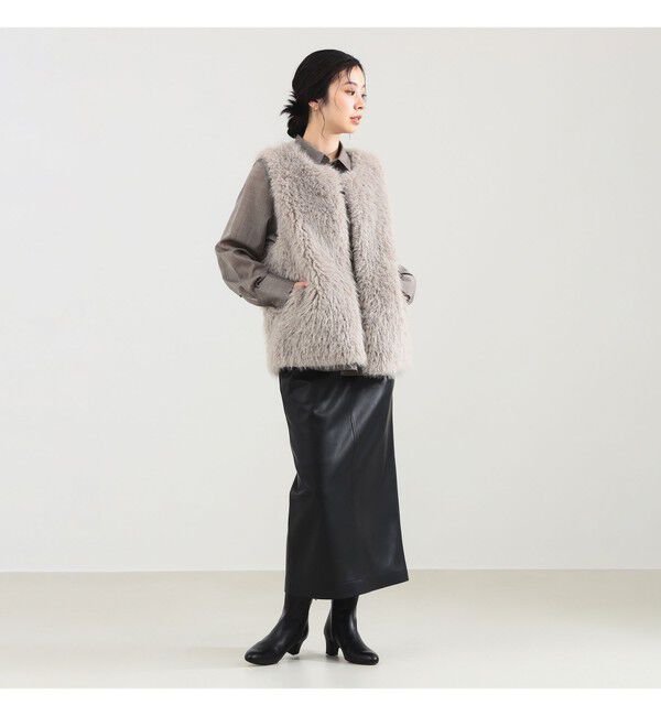 Demi-Luxe BEAMS 「ウェイビー フェイクファー ジレ」|ダウン|