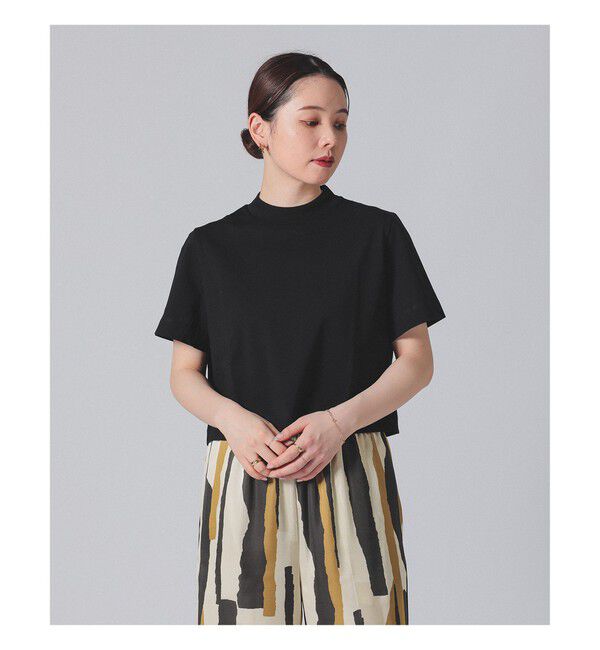 Demi-Luxe BEAMS 「モックネック ショート Tシャツ」|Tシャツ・カットソー|