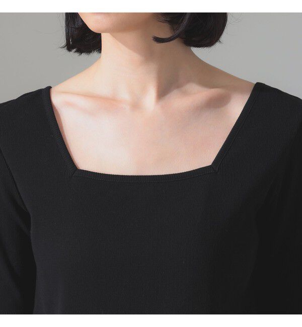 Demi-Luxe BEAMS 「【別注】スタイリスト佐藤佳菜子 &times; SLOANE / スクエアネック リブ Tシャツ」|Tシャツ・カットソー|
