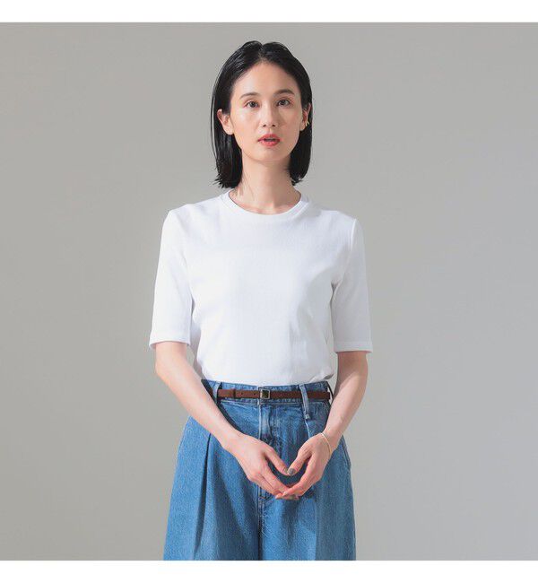 Demi-Luxe BEAMS 「【別注】スタイリスト佐藤佳菜子 &times; SLOANE / クルーネック リブTシャツ」|Tシャツ・カットソー|