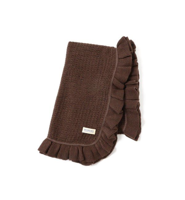 BEAMSBOY「透かし編み フリル ストール」|マフラー|