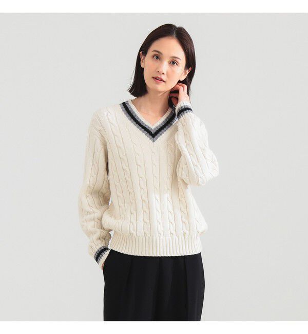 Demi-Luxe BEAMS 「【別注】SLOANE / 5ゲージ チルデン Vネック ロングスリーブ ニット」|ニット・セーター|