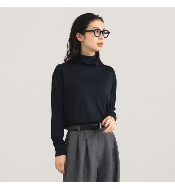 Demi-Luxe BEAMS 「【別注】SLOANE / ウール  タートルネック ロングスリーブ」|Tシャツ・カットソー|NAVY