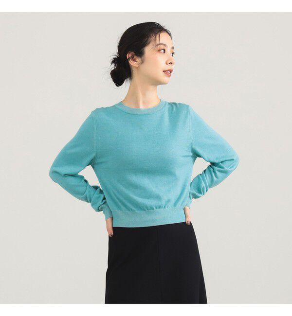 Demi-Luxe BEAMS 「TAN / テンセルウール ロングスリーブ Tシャツ」|ニット・セーター|BLUE