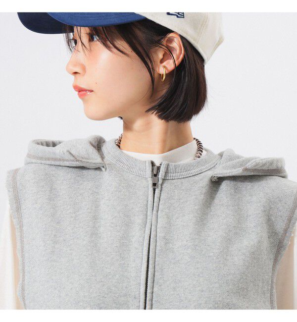 BEAMSBOY「スウェット フルジップ パーカー ノースリーブ」|ベスト・ジレ|