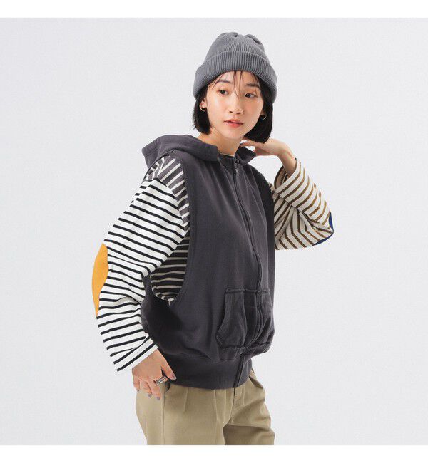 BEAMSBOY「スウェット フルジップ パーカー ノースリーブ」|ベスト・ジレ|