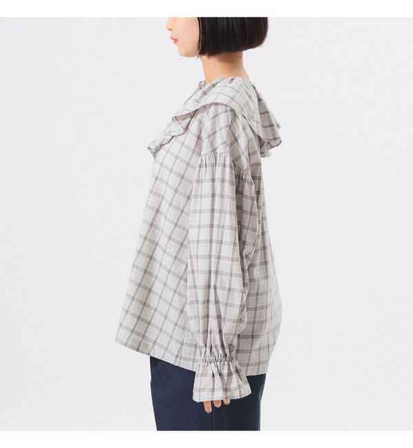 BEAMSBOY「チェック フリルカラー シャツ」|シャツ・ブラウス|