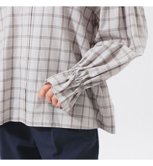 BEAMSBOY「チェック フリルカラー シャツ」|シャツ・ブラウス|