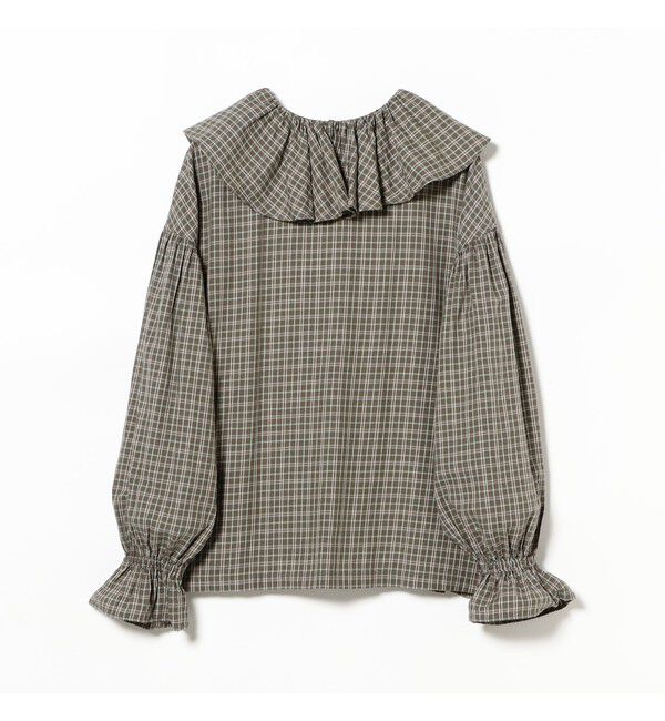 BEAMSBOY「チェック フリルカラー シャツ」|シャツ・ブラウス|