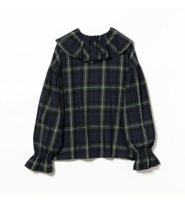 BEAMSBOY「チェック フリルカラー シャツ」|シャツ・ブラウス|