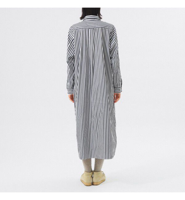 BEAMSBOY「ストライプ BD ワンピース ロングスリーブ」|ワンピース|