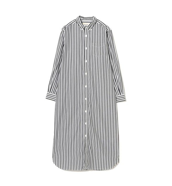 BEAMSBOY「ストライプ BD ワンピース ロングスリーブ」|ワンピース|