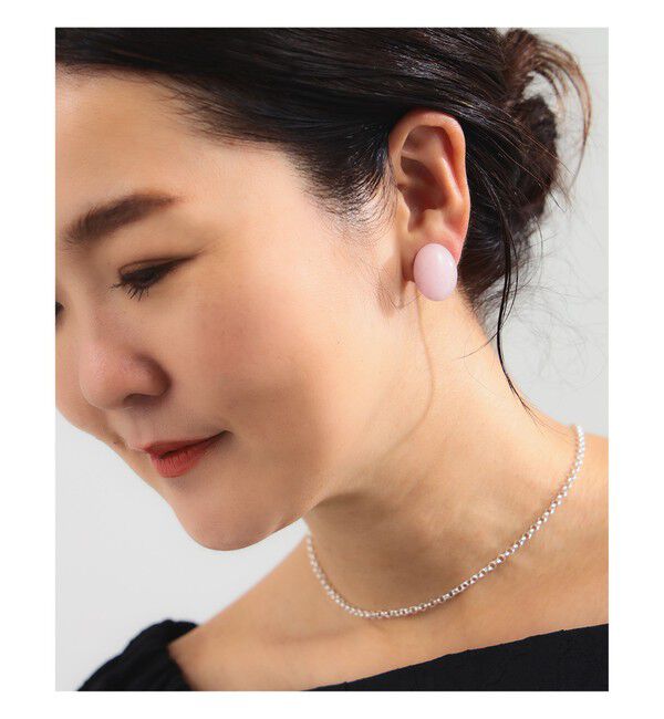Demi-Luxe BEAMS 「ジェムストーン イヤリング .M」|その他|ローズクウォーツ