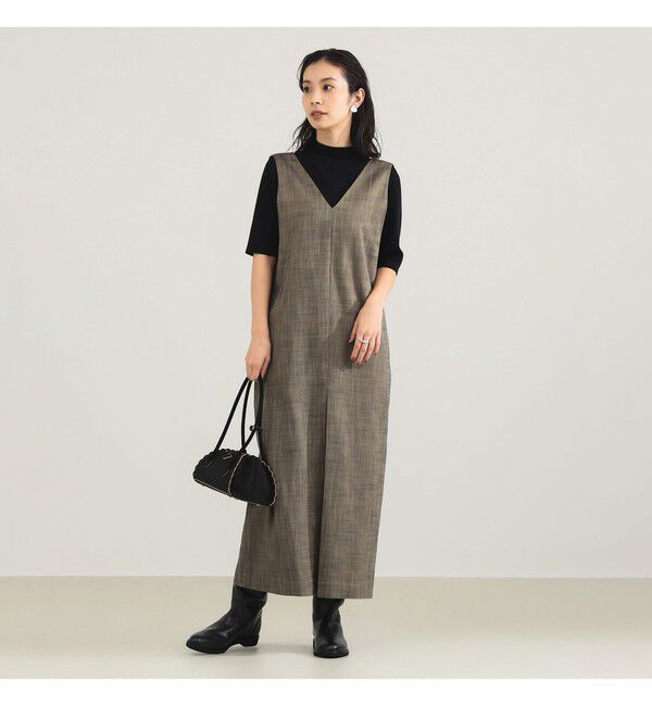 Demi-Luxe BEAMS 「2WAY Vネックワンピース」|ワンピース|BEIGE/NAVY