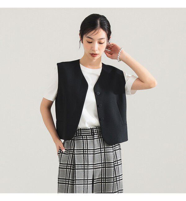 Demi-Luxe BEAMS 「ヒヨク Vネック ショートジレ」|ダウン|