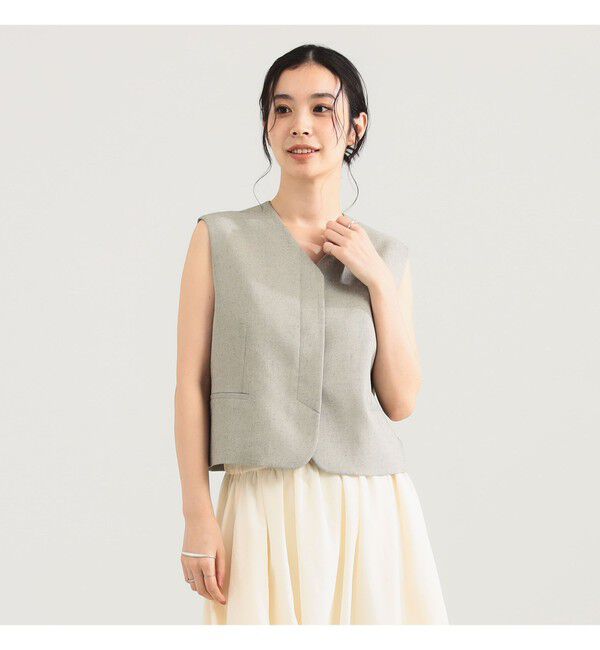 Demi-Luxe BEAMS 「ヒヨク Vネック ショートジレ」|ダウン|