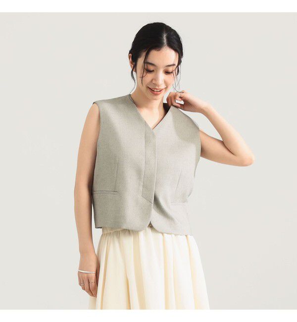 Demi-Luxe BEAMS 「ヒヨク Vネック ショートジレ」|ダウン|