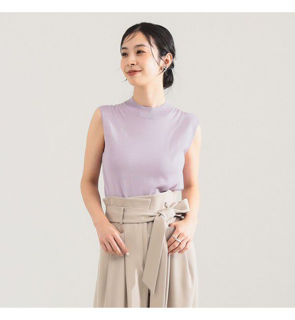 Demi-Luxe BEAMS 「シルク ノースリーブ トップス」|ニット・セーター|LAVENDER