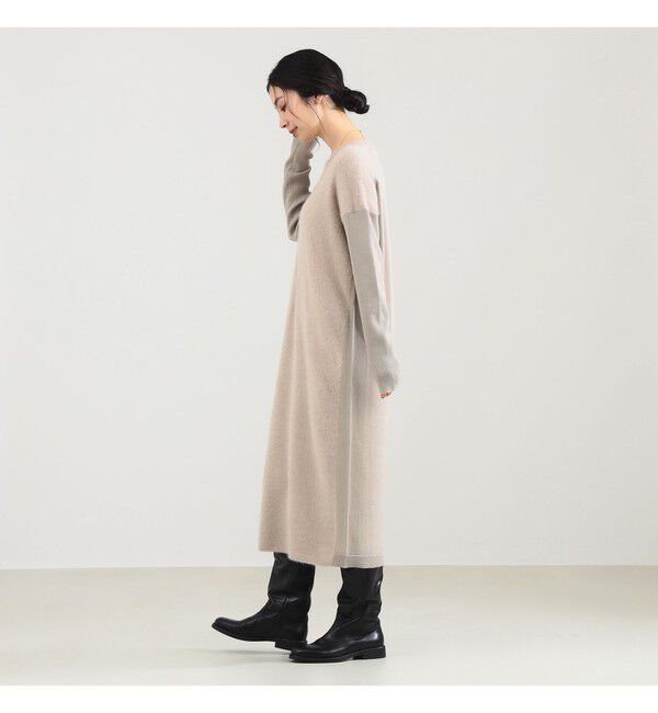 Demi-Luxe BEAMS 「フラッフィ クルーネック ニット ワンピース」|ワンピース|BEIGE
