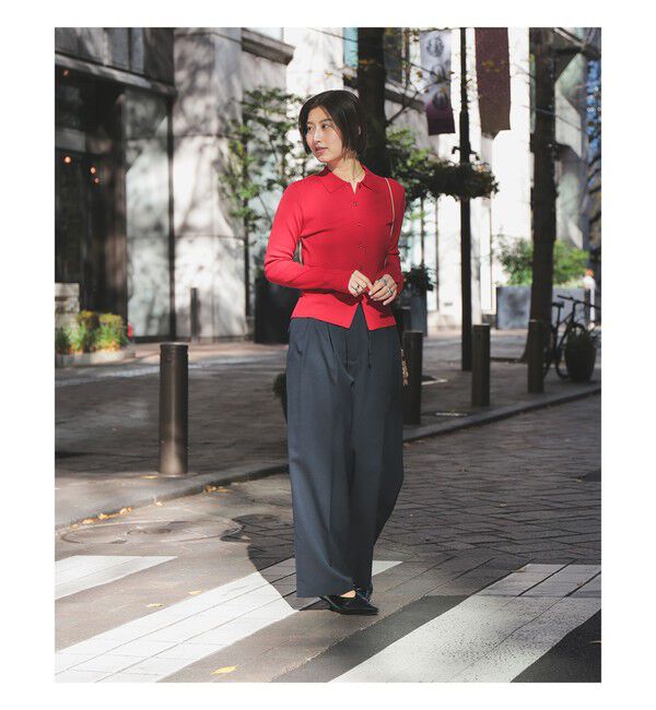 Demi-Luxe BEAMS 「ポリエステル ウール ポロ カーディガン」|ニット・セーター|