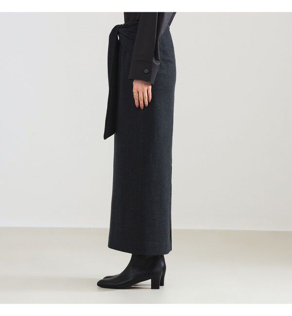 Demi-Luxe BEAMS 「ウール ジャージ リボン スカート」|スカート|