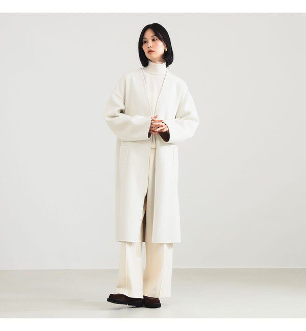 Demi-Luxe BEAMS 「リバー Vネック ロングコート」|ダッフルコート|