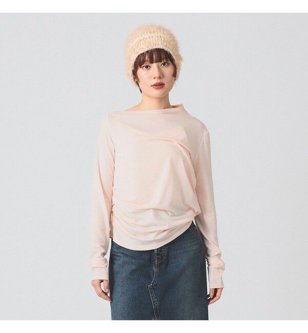 Ray BEAMS 「アシメ ネック ドレープ」|Tシャツ・カットソー|PINK