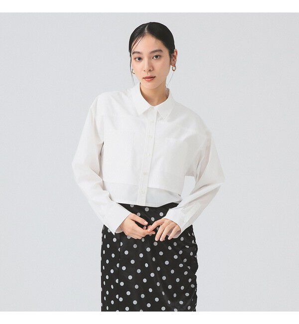 Ray BEAMS 「レイヤード ヘム クロップド シャツ」|シャツ・ブラウス|WHITE