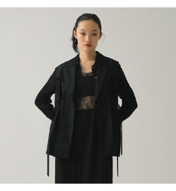 Ray BEAMS 「レイヤード ドロスト ジレ」|ベスト・ジレ|BLACK