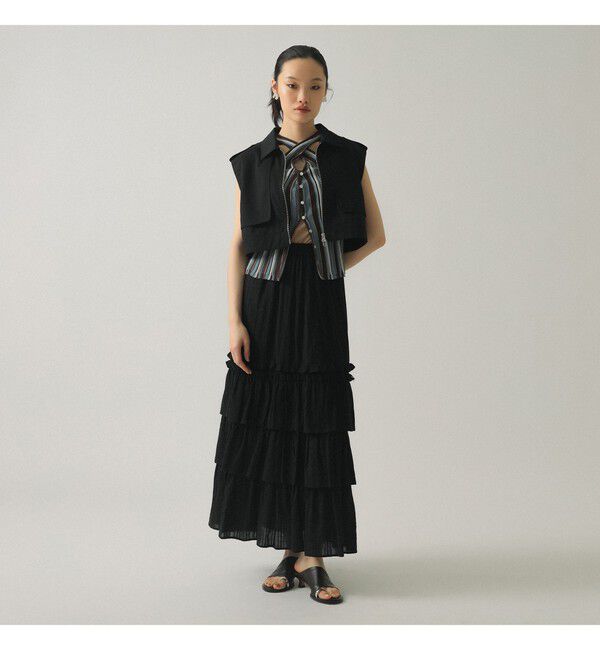 Ray BEAMS 「カットソーレース ティアード スカート」|スカート|