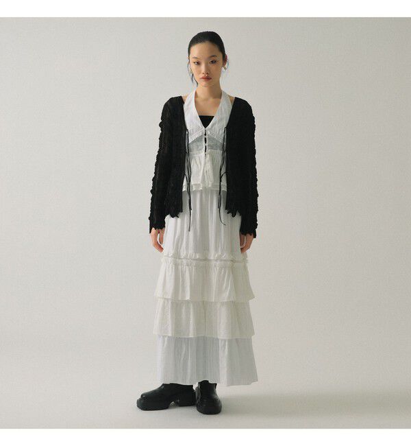 Ray BEAMS 「メッシュ ストライプ カーディガン」|カーディガン|