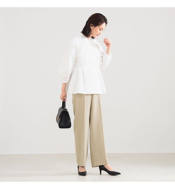 Demi-Luxe BEAMS 「フクレ織り アタッチドカラー ブラウス＊」|シャツ・ブラウス|