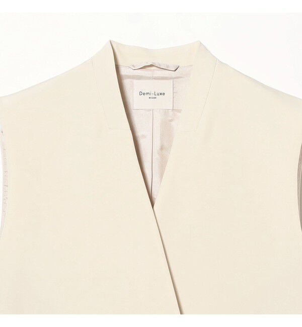 Demi-Luxe BEAMS 「	ラペルレス 2ボタン ジレ」|ダウン|