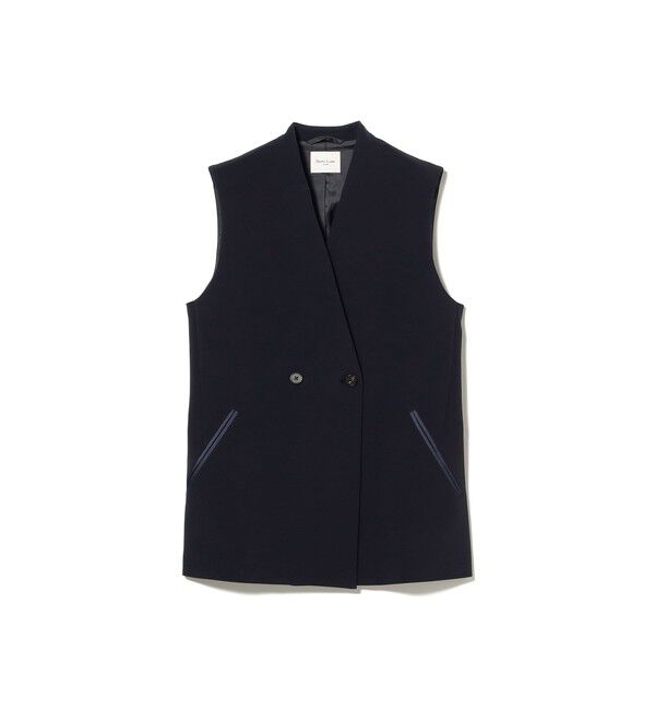 Demi-Luxe BEAMS 「	ラペルレス 2ボタン ジレ」|ダウン|