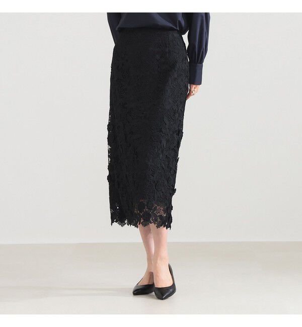 Demi-Luxe BEAMS 「ブロッサム レース スカート」|スカート|BLACK